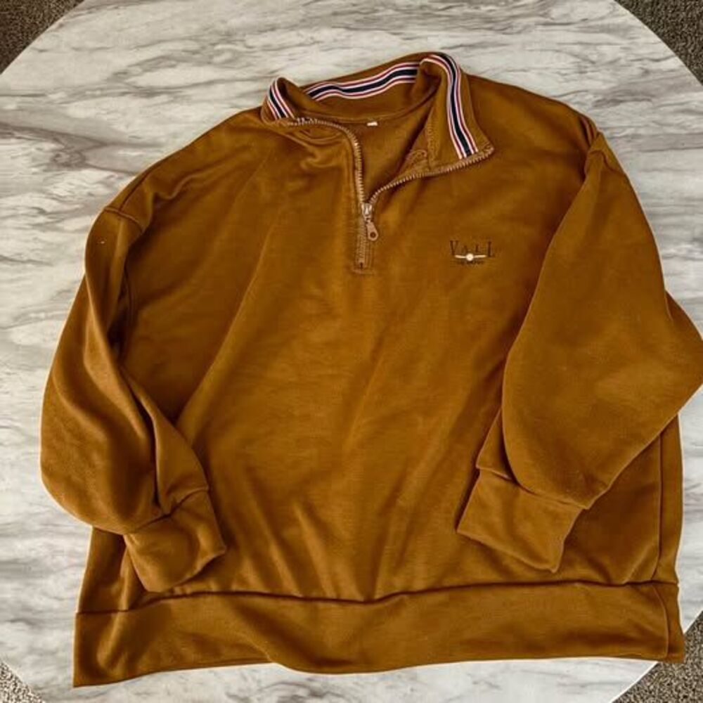 Women’s Size Medium Vail Colorado Brown Quarter-Zip Sweatshirt